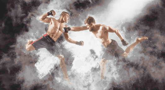 MMA Fighters in action